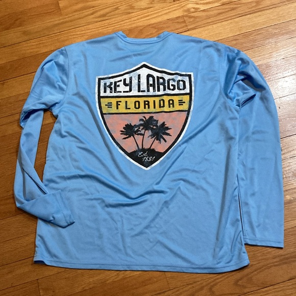 Legacy Other - Key largo Florida long sleeved large polyester tee shirt light blue